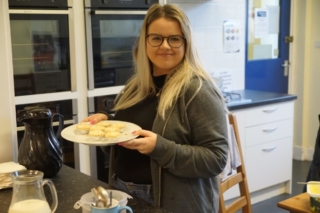 3 Jess serving up mince pies at the fair