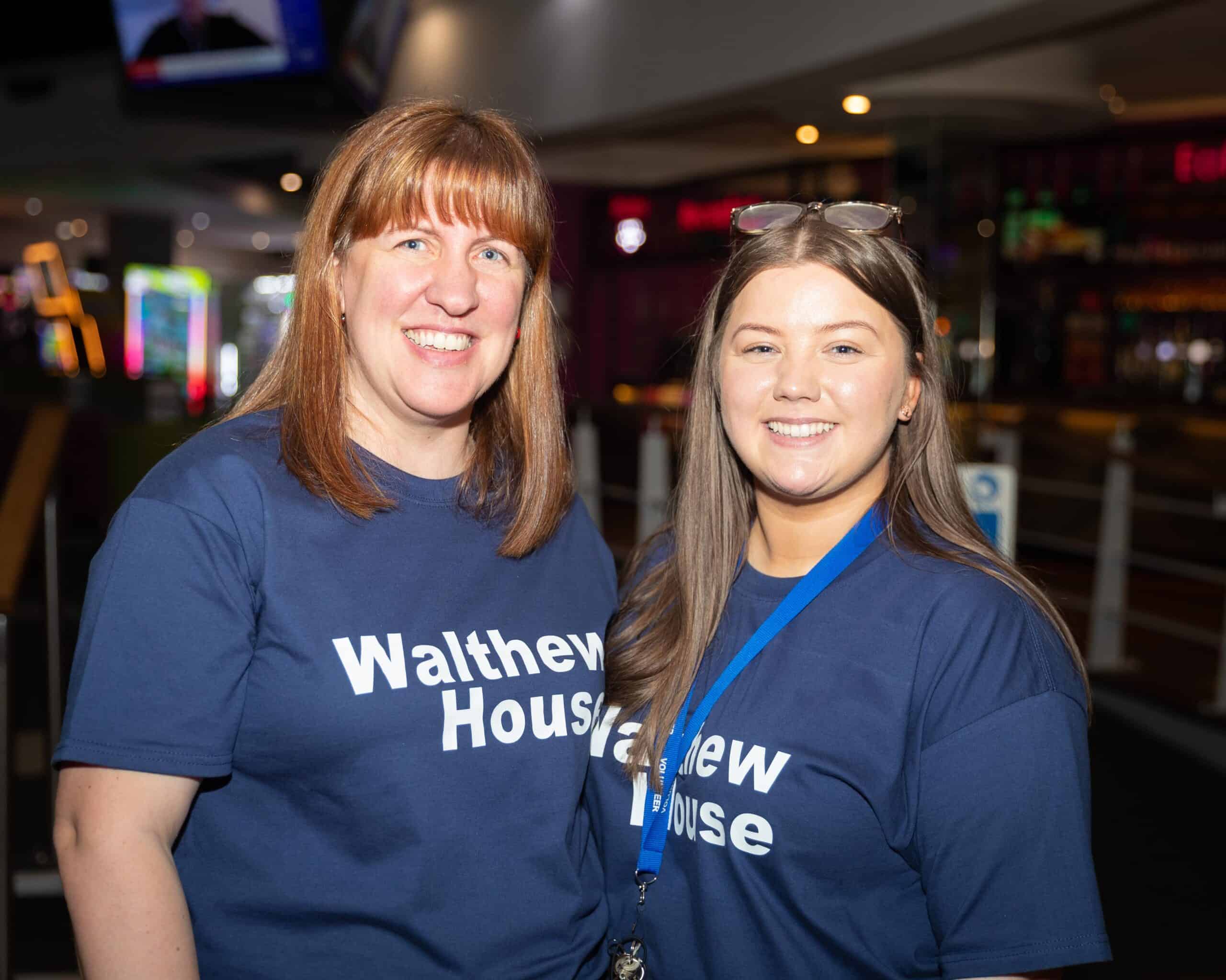 Sarah and Shannon in Walthew House t-shirts.